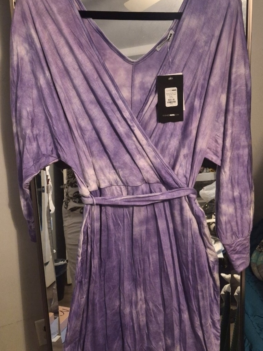 Fashion Nova Purple Tie-Dye Mini Dress